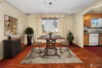 Virtually staged dining room.