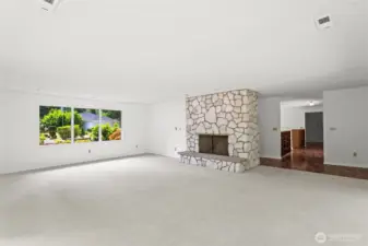 Different angle of Great room looking out towards the front of the home.