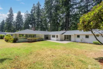 View from the back of the property looking back towards patio