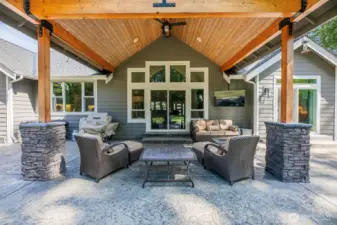 Covered outdoor sitting area