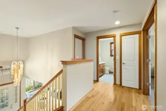 To a beautiful landing with access to everything!