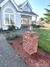 Driveway with lighted post