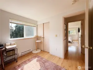 Roomy 2nd bedroom with full hardwood floors
