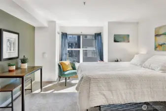Here is the space with a queen sized mattress.
