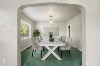 Formal Dining Space Designed for Gatherings. Photo is virtually staged.