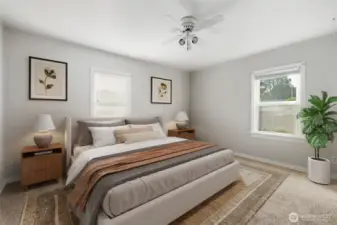 Bedroom #1 on Main Level. Photo is virtually staged.