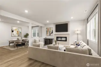Plasma prewire above the fireplace for easy installation of your big screen television.  Photos are for representational purposes only. Colors and finishes may vary