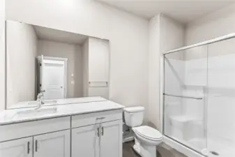 3/4 Bath off bedroom in daylight basement