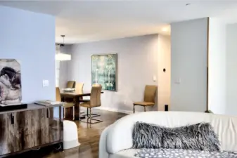 Living room open to dining