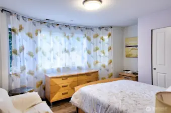 One of two bedrooms on lower level