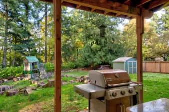 Back yard and patio area