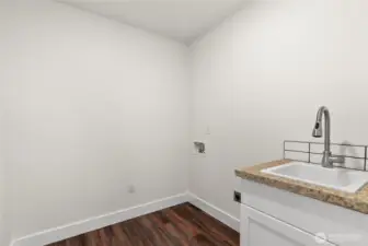 Plus, a designated laundry space on the second floor. Complete with its own sink and laundry hook-ups!