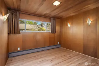Wood paneling.