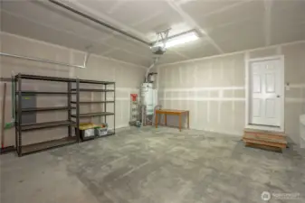 two car garage with storage