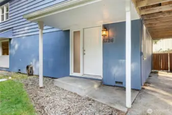 Covered entry and carport.