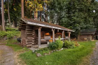 Storybook charming bunk house cabin. The perfect cozy living quarters or potential accommodation space for guests.
