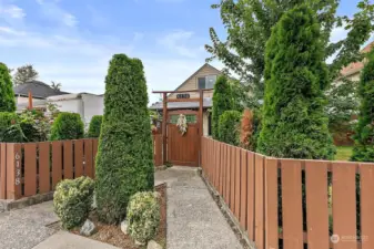 Fully fenced, gate entry.