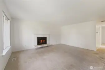 Large Living area with gorgeous Gas fireplace