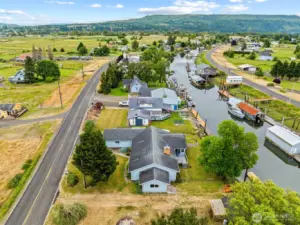 Drone view of home on Puget Island...