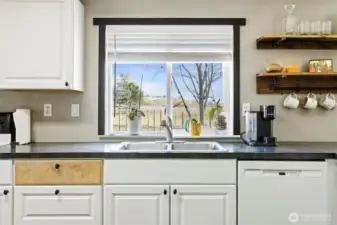 Kitchen Sink with View of the Blues