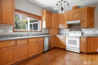 Spacious kitchen loaded with storage. Under and over cabinet lighting