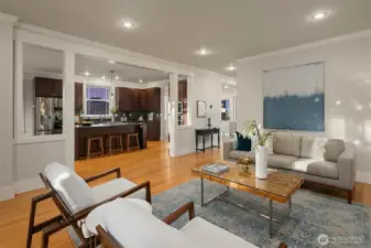 To the left you have your open, modern kitchen