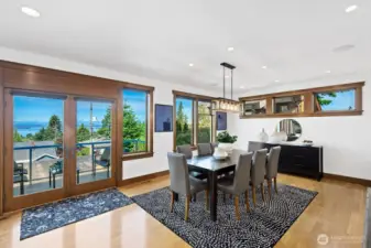 Dining room can handle a massive table for large gatherings.