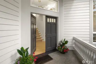 The charming covered front porch