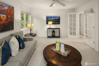 French door entry to bonus room
