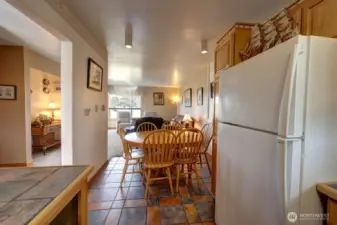 Kitchen with eating space for a full table