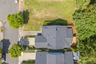 Aerial view showcasing the entire property layout