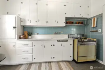 Newly painted, inside and out, cupboard space throughout the kitchen.