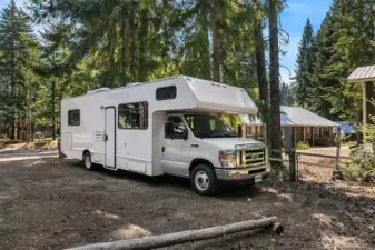 There is a full RV hookup with this property!  30 amp power, water and sewer dump nearby.