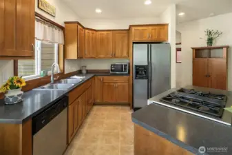 Awesome main floor kitchen space with stainless appliances and ample cabinetry for storage. There is a 2nd kitchen on lower level too!