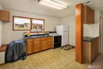 Lower level kitchen space