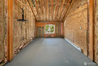 Insulated and heated room above garage. Perfect for home office, workout room, extra storage, so many things you could do with space!