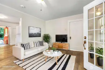 virtually staged living room