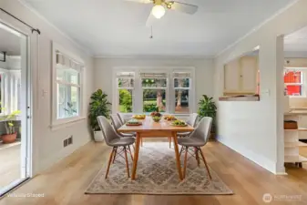 virtually staged dining room