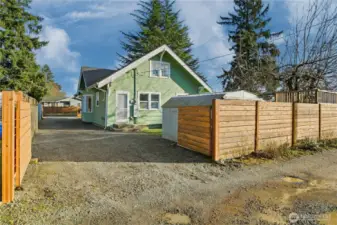 Fully gated at the rear alley