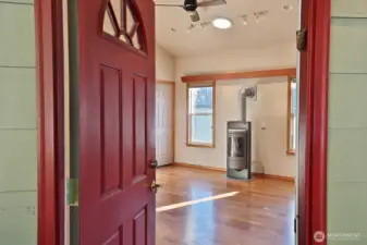 Walk in to tile floor entry, vaulted ceilings for an airy feel and lots of sunlight.