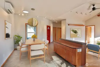 Built in hutch on the dining side of the built in.