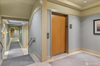 Steps from the elevator is . . .