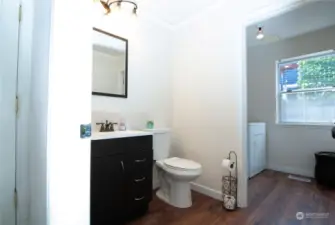 Half Bath on lower level and Laundry room.