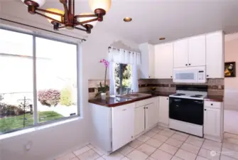 Enjoy a Picture window in the Eating Space in the Kitchen to look out to see the Beautiful Parklike Backyard.