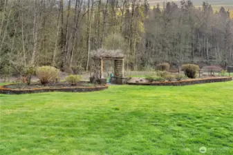 Gorgeous gardens along the river.