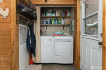 Location for the washer and dryer is just off the kitchen.