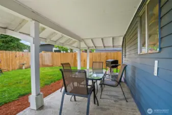 Great covered patio for whatever the PNW weather brings!