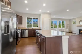 Open Concept with Large Island and Granite Countertops