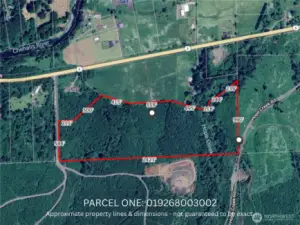 Estimated Property Lines & Dimensions. Not Guaranteed to be accurate.