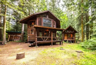 Main cabin and bunkhouse